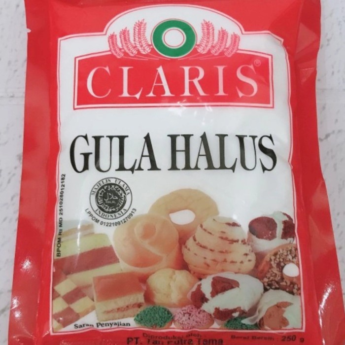 

(Best) Gula Halus Claris 250 gr/Untuk Cake /Untuk Kue Kering