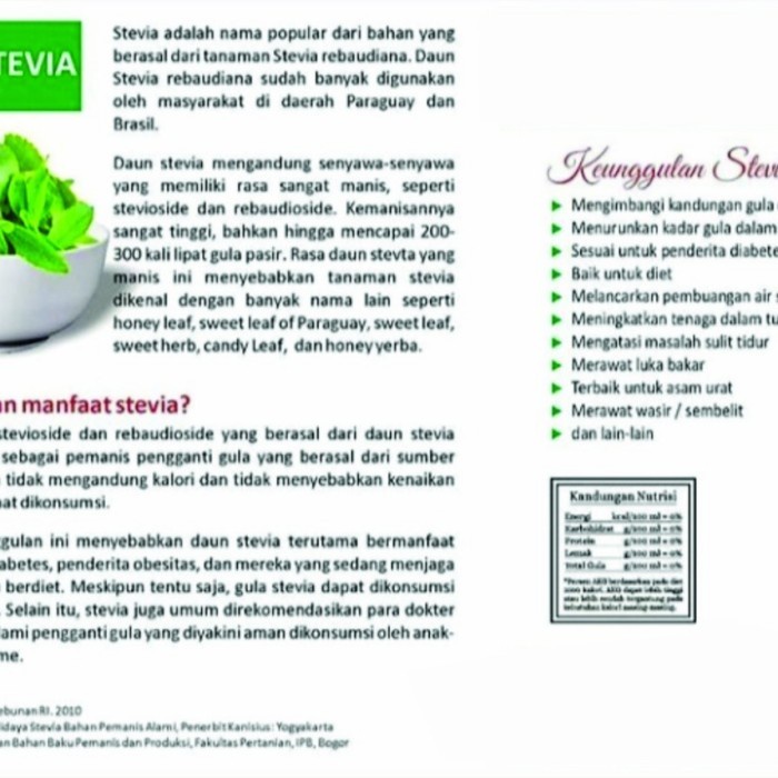 

(Best) Gula Stevia pemanis alami Stefia dengan nol kalori