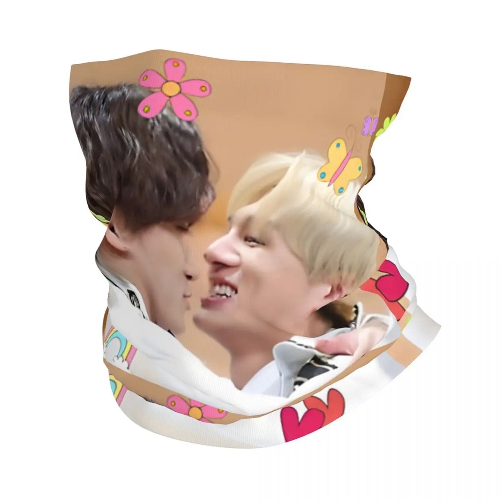 Woosan Cute Bandana Neck Cover Motorcycle Club Ateez Face Scarf Running Unisex Adult All Season