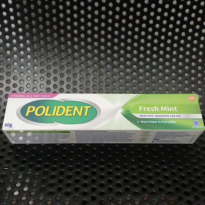 PREMIUM Polident Fresh Mint Perekat Gigi Palsu 60gr Polident Lem Gigi Palsu