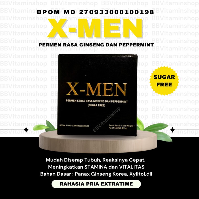 ReadyGanSiapkemas- X Men Candy - Obat Kuat Pria 100% Herbal 1 Box Isi 4 Pcs -Good