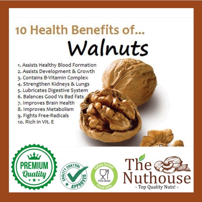 

(Good) 1kg Walnut Light Halves and Pieces 90 RAW / Mentah Kacang