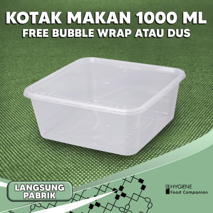 (Best) Lunch Box Square 1000ml / Thinwall 1000ml Persegi / Food Container