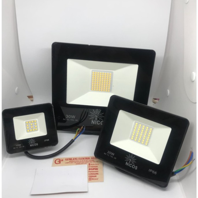 Lampu Led Sorot Outdoor Ip 66 30Watt 30W 30 W 30 Watt Floodlight Nicos