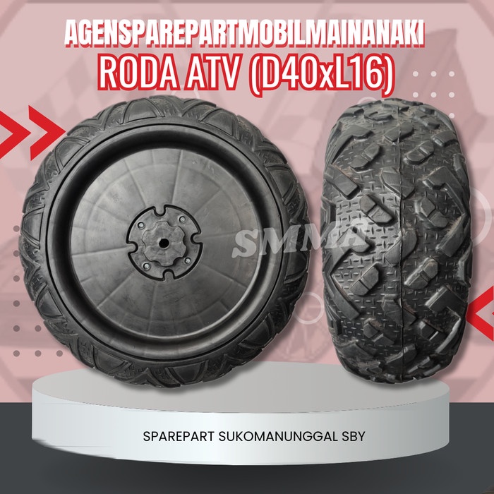 Ban Roda Mobil Mainan Aki Full Karet Ukuran 40cmx16cm Type Besar ATV Siap kirim