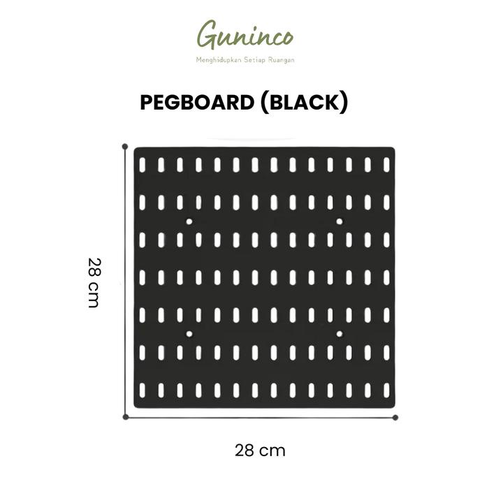 GUNINCO PEGBOARD HITAM / Aksess Pegboard Wall Organizer / Pegboard Tempel Dinding Hitam / Pegboard