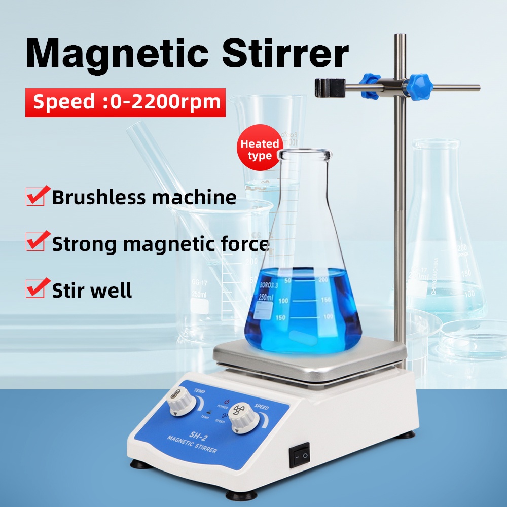 Magnetic Stirrer Hot Plate Laboratory Vortex Stirrer Heating Magnetic Mixer With Stir Bar 1L 1600rpm