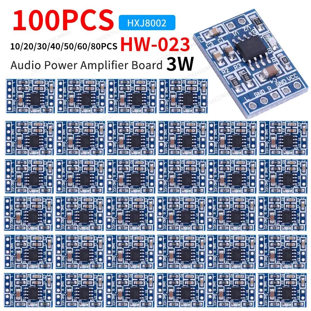 5-100PCS HXJ8002 Super Mini Audio Power Amplifier Board Module BTL 3W Low Noise Audio Amplifier Sing