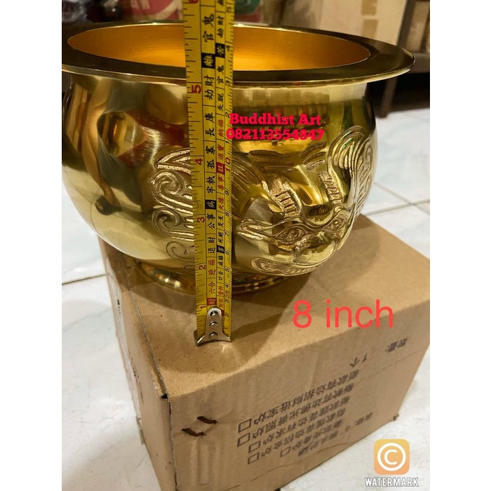 Hiolo Hiulo Kuningan Kepala Singa Ukuran 8 Inch