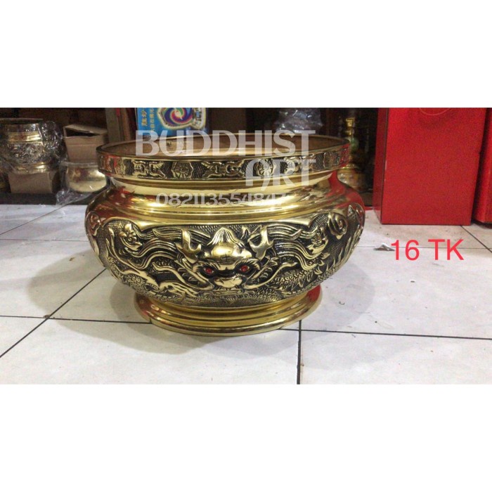 Hiulo Hiolo Hiu Lo Tempat Dupa Kuningan Naga Taiwan 16 Inch Tk