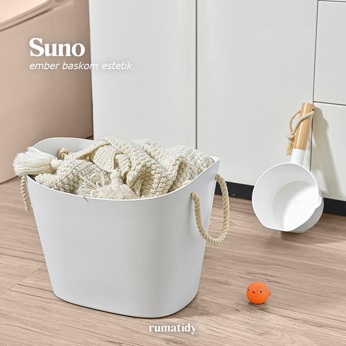 TERLARIS SUNO Ember Baskom Putih Estetik Nordic Style Mewah Multifungsi Peralatan Kamar Mandi Toilet