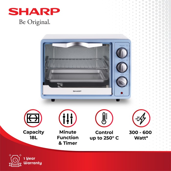JAYAmart- SHARP MICROWAVE DAN OVEN LISTIK EO-18BL EO18BL - 18L