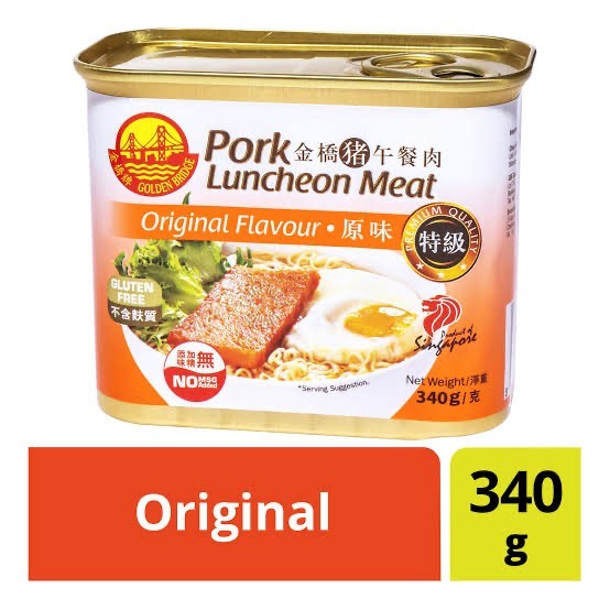 

Golden Bridge Pork Luncheon Meat / Daging Maling Singapore 340 Gram