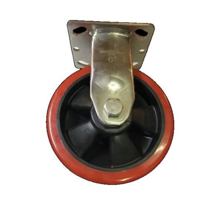 

Roda Troli Troly Stainless Steel Pu Merah 5 Inch Mati Fixed Ranger