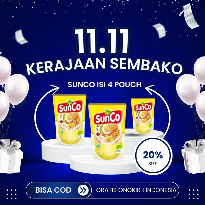 

[KERAJAAN SEMBAKO X SISCA] -MINYAK SUNCO KEMASAN 2 LITER ISI 4 POUCH