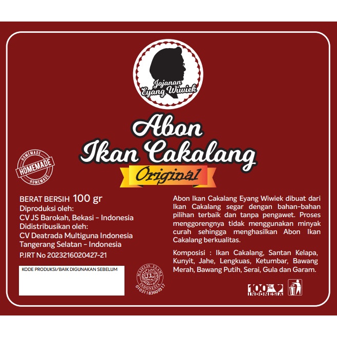 

Abon Ikan Cakalang Merek Jajanan Eyang Wiwiek (berat bersih 100 gr)