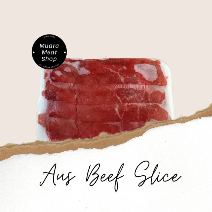 

Beef Slice / Sirloin Non Fat Import 500 gram For Grill & Suki - Suki