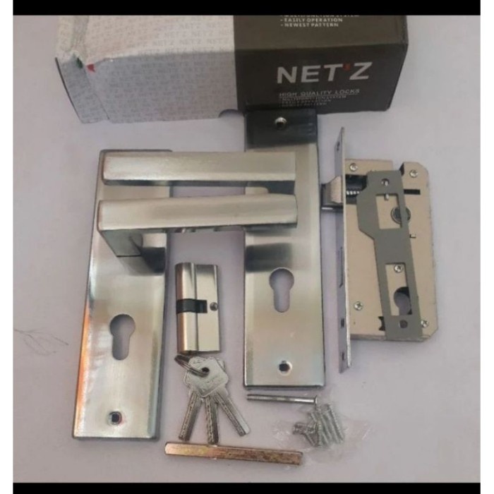 [BestSeller] (1 SET) SLOT GANGGANG KUNCI PINTU RUMAH NETZ UKURAN TANGGUNG STAINLESS