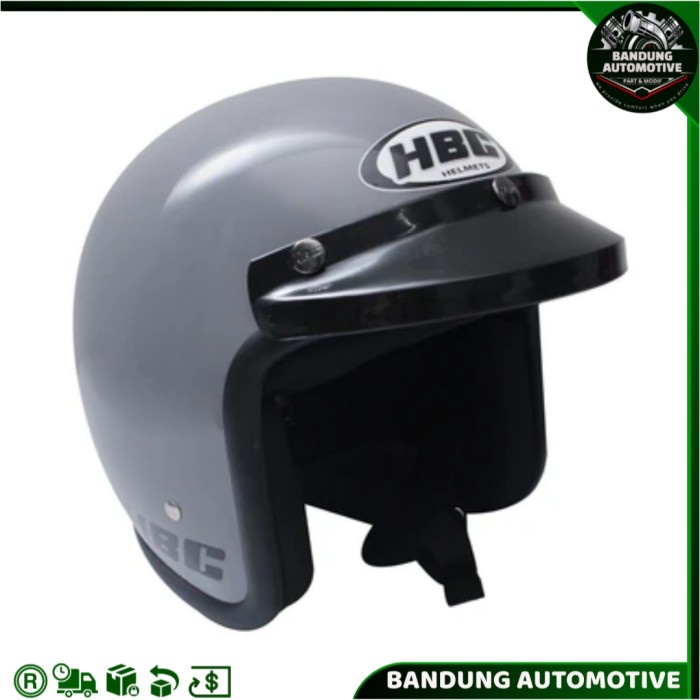 Helm Motor Hbc Classic Pet Chip Helm Half Face Aksesoris Motor Perlengkapan Otomotif