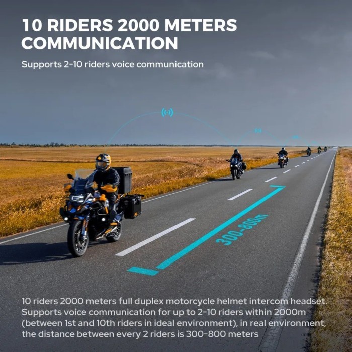 GX10 INTERCOM BLUETOOTH HELM 10 RIDER