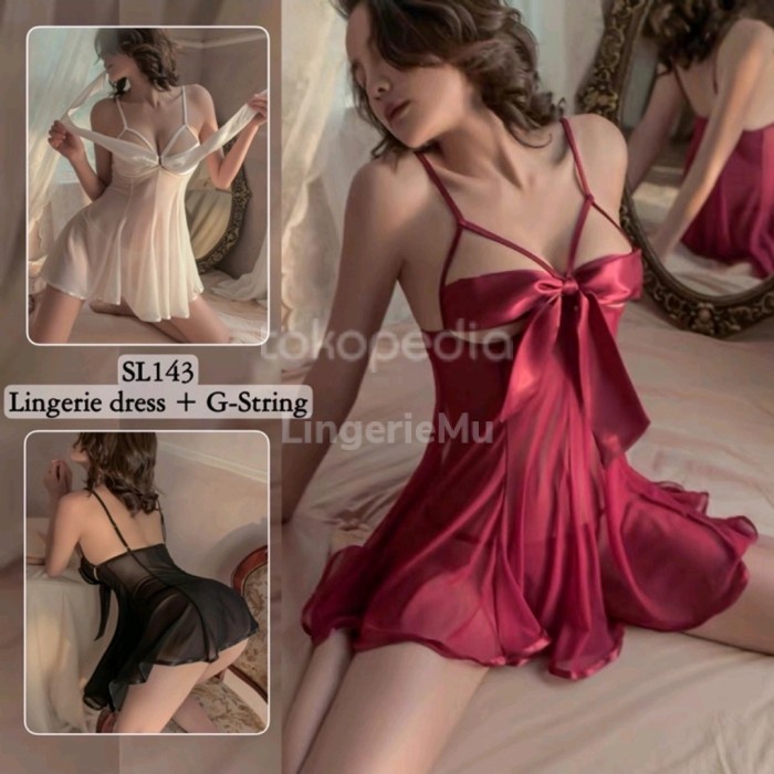 Sexy Dress Lingeri/Baju Tidur Transparan Pita Sexy High Quality