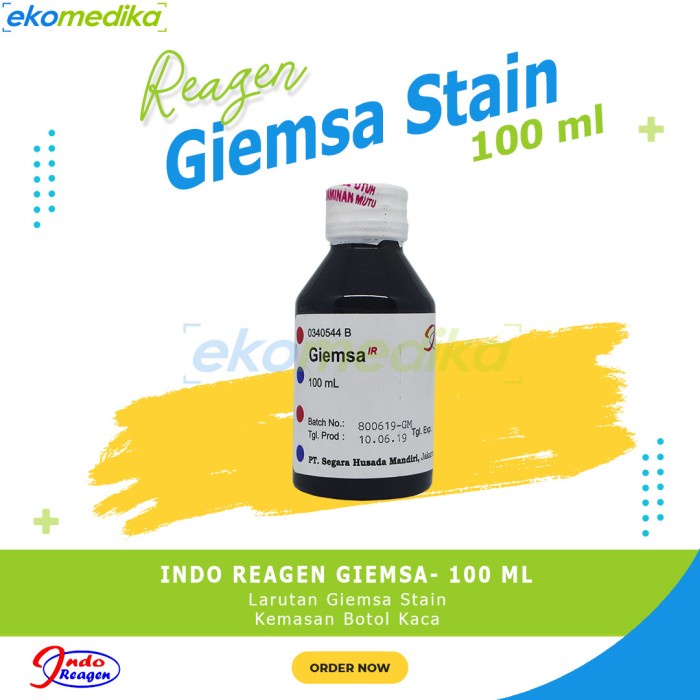 Giemsa Stain INDO REAGENT Giemsa 100ML - Larutan Giemsa 100 ml