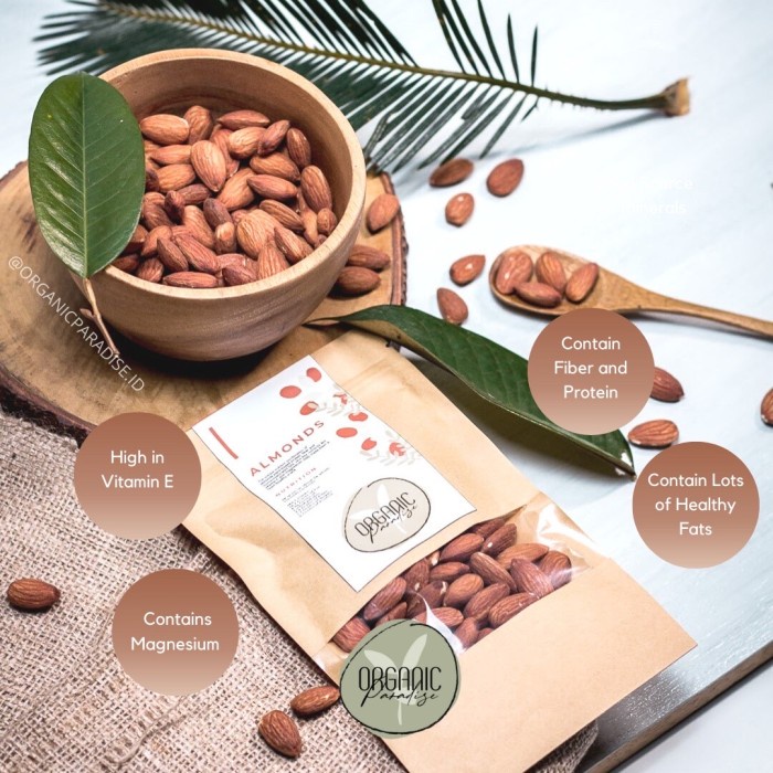 

Organic Paradise Roasted Almond 250 Gram / Kacang Almond Panggang 250 Gram Usa Non Gmo
