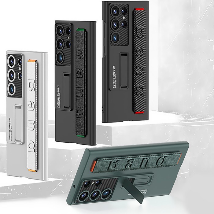 Case Samsung Galaxy S22 Ultra S22+ Plus Wristband Strap Stand Casing