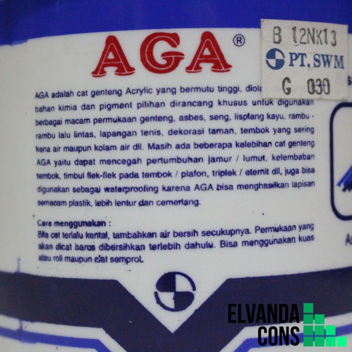 (BestSeller) AGA Cat Genteng/Seng/Cat Kolam Waterproofing Anti Bocor Roof Paint