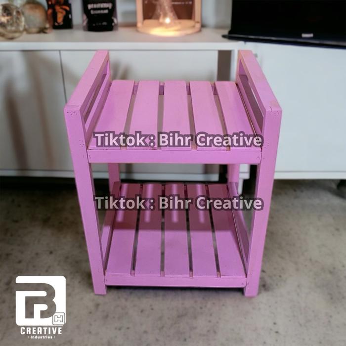 {{ Meja Dispenser Galon Rak Rice Cooker Rak Kayu Warna Pink Ready }}