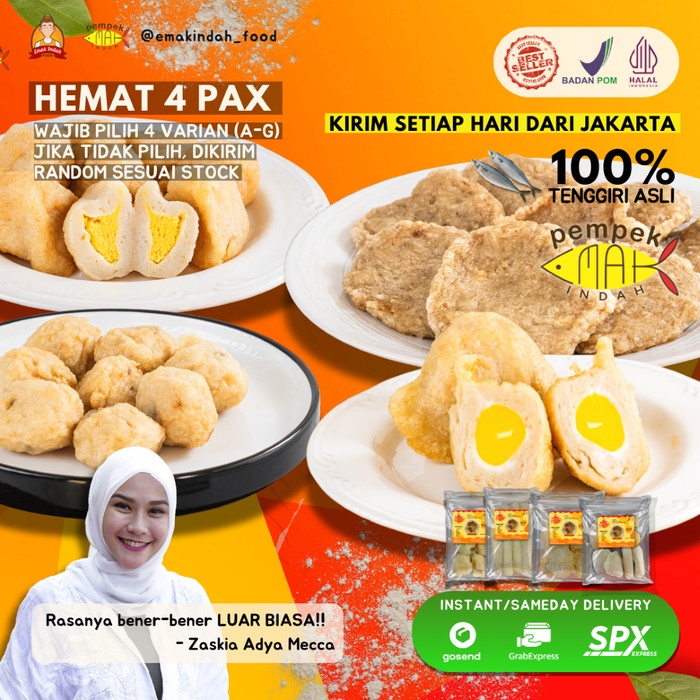 

Sale Terbatas Pempek Emak Indah Food - Pempek Palembang Asli - Paket Hemat 4 Pax Aman