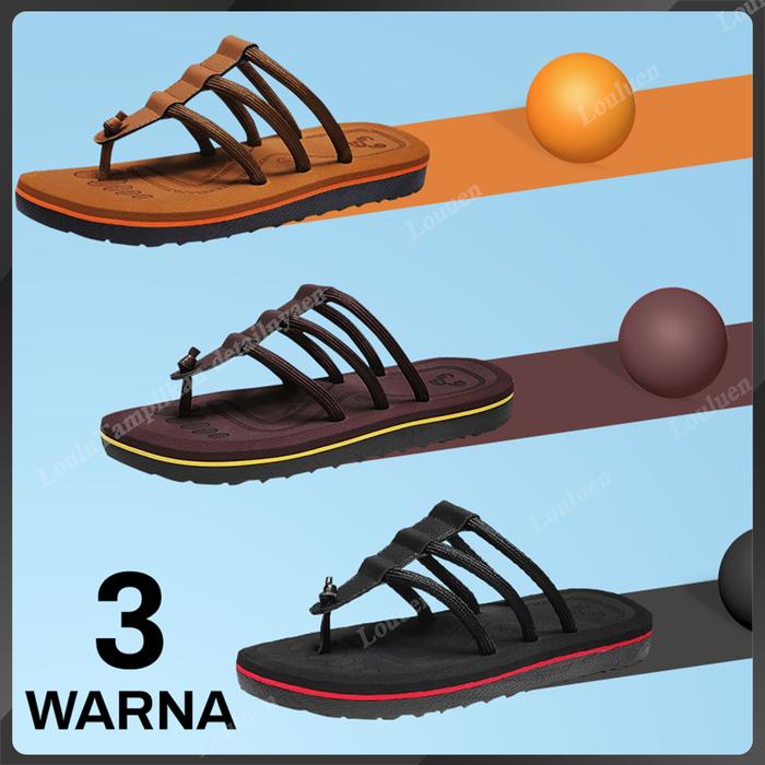 Louluen Sandal Cowok Dewasa Sandal Slop Pria Sandal Pria Casual Sandal Cowok Keren Sandal Selop