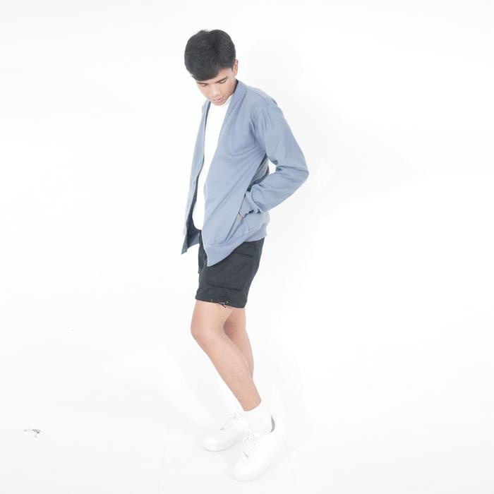 House Of Cuff Cardigan Pria Trendi Size L-Xxl Hitam Kerah Panjang Navy Sweater