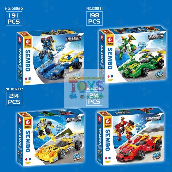 {{ Mainan Sembo Block 4 In 1 Mecha Of Steel Deformation Robot 103280 - 83 Ready }}