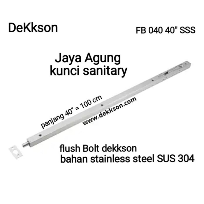 Flush Bolt Dekson Fb 040 40"Inch 100 Cm Grendel Tanam Slot Pintu Kayu