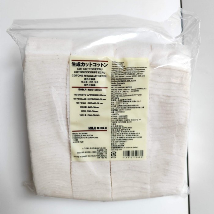 ACBEAUTY- Kapas Muji / Muji Organic Cotton - 180 pads Tanpa Pemutih -yuk c.o