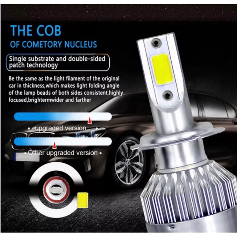 Gratong Lampu Led Foglamp Headlamp C6 Hb3 9005 / H4 / H11 Warna Putih Terang Universal Original