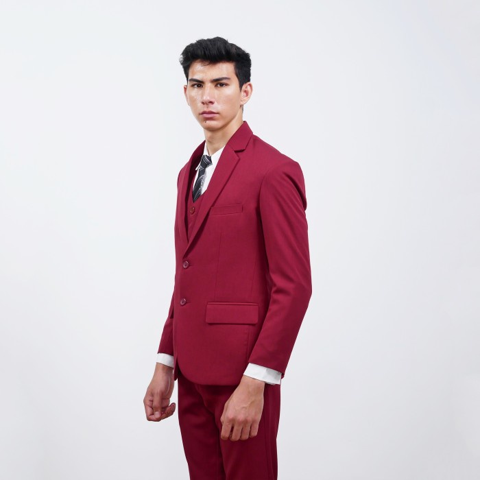 Mubeng Elegant Jas Slimfit Maroon