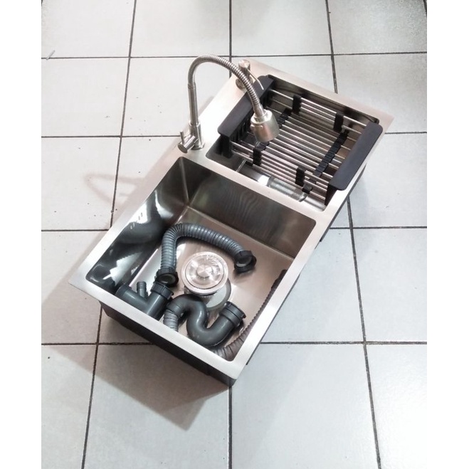 PAKET Bak Cuci Piring Royal Contempo Doppio Set Kran Cuci Piring dan Tempat Sabun