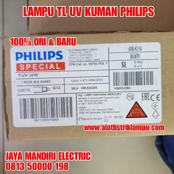 LAMPU TL UV 36 WATT 36W Neon PHILIPS PEMBUNUH VIRUS KUMAN BAKTERI