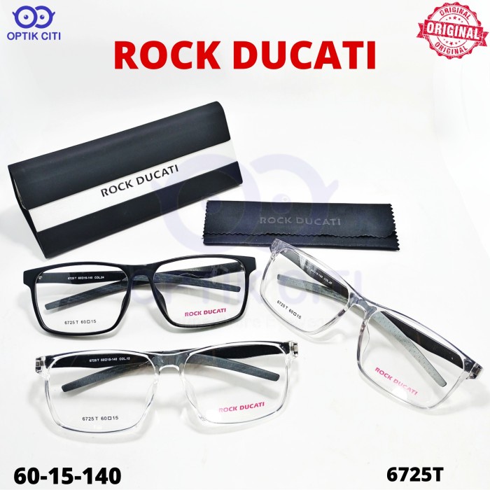 *TOP* FRAME KACAMATA SPORTY PRIA ROCK DUCATI ORIGINAL ADA PEGAS 6725 SIZE LEBAR 60
