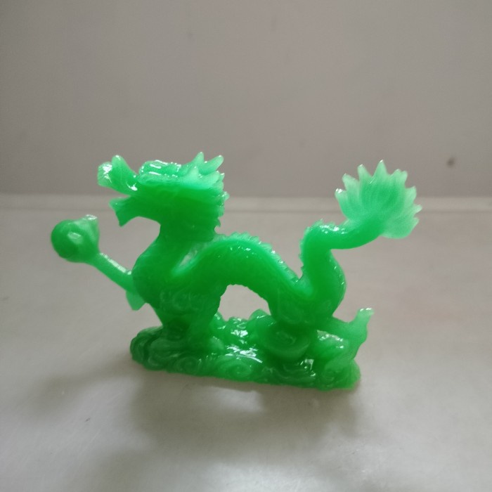 PATUNG NAGA MUTIARA FENG SHUI GIOK GREEN DRAGON SMALL SIZE