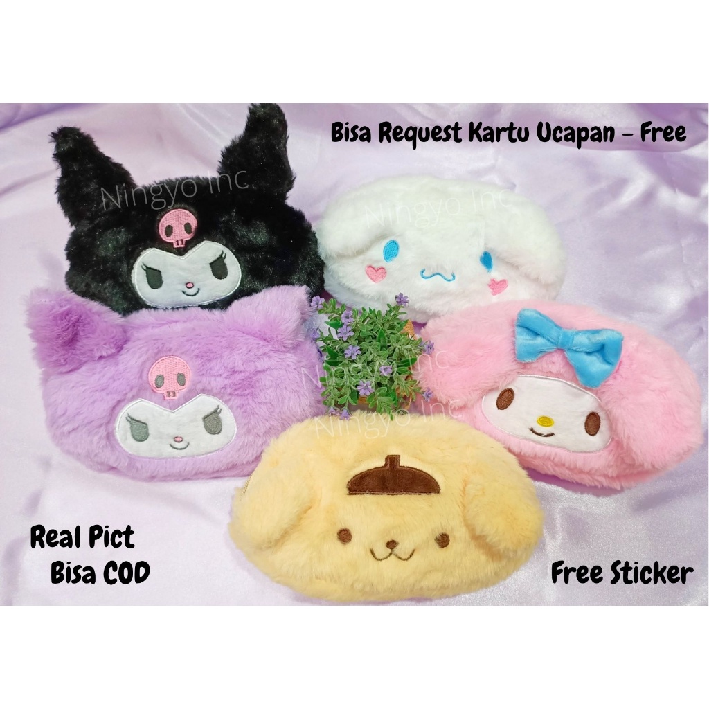 

TEMPAT PENSIL DOMPET SERBA GUNA KOSMETIK POUCH CANTIK LUCU KARAKTER SANRIO BULU HALUS PREMIUM