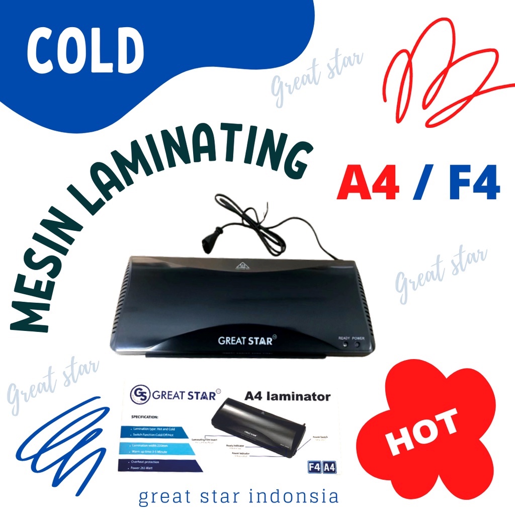 

Mesin Laminating/Laminator A4 Hot And Cold