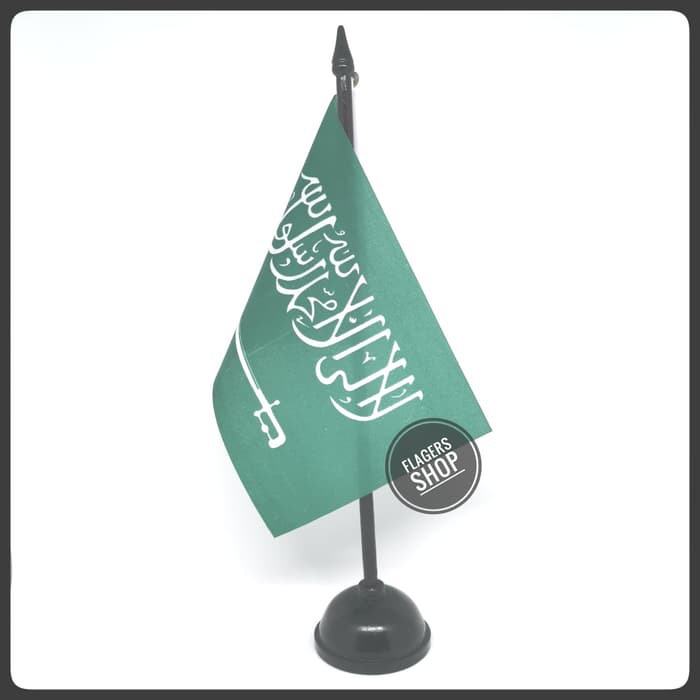 

Bendera Meja Arab Saudi/Saudi Arabia + Tiang Kayu