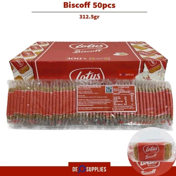 

terbaru !!! lotus biscoff 50pcs - biskuit biscoff biscuit individual packs 312.5gr ready