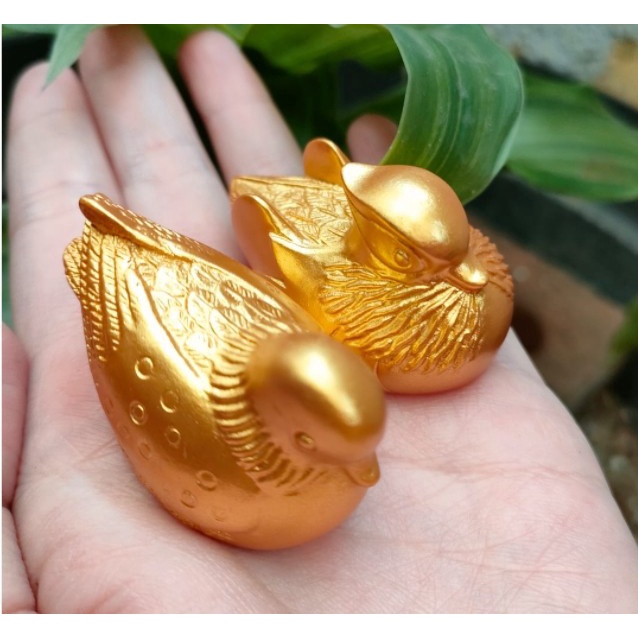 FENGSHUI SEPASANG BEBEK MANDARIN EMAS MINI SIMBOL CINTA SEJATI