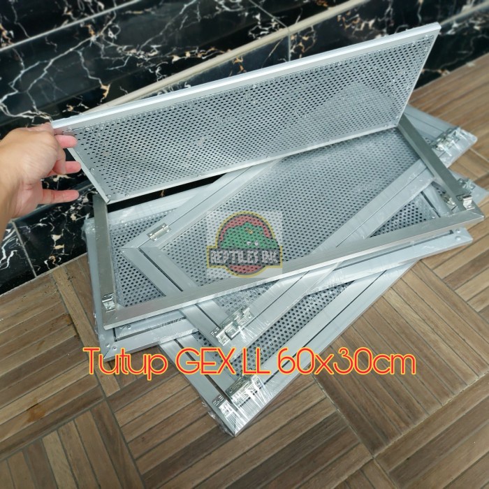 JTTOP" TUTUP COVER ALUMINIUM GEX LL AKUARIUM IKAN / KANDANG REPTIL 60X30CM