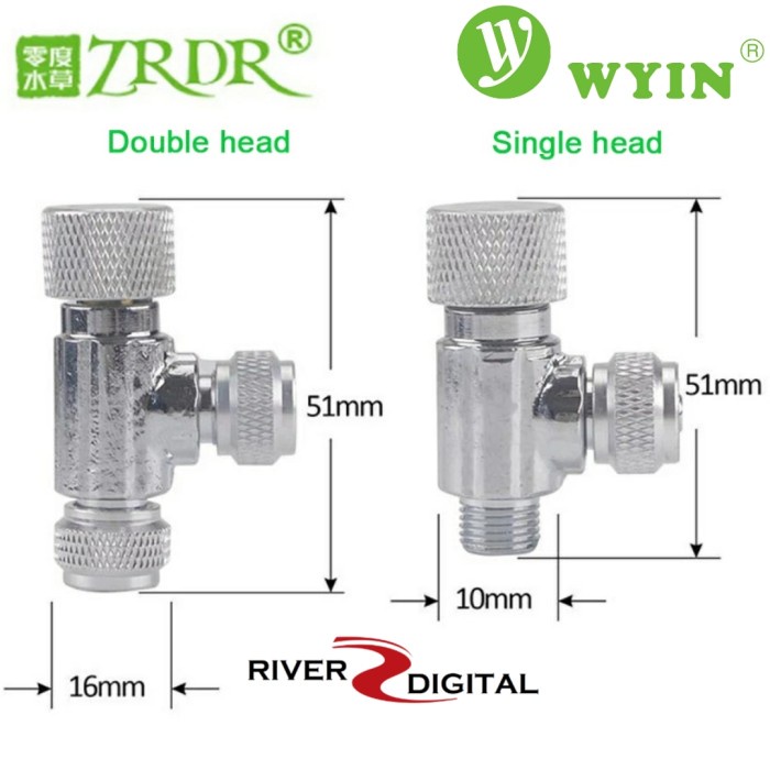 JTTOP" AQUASCAPE WYIN CO2 REGULATOR / NEEDLE VALVE / KRAN DIY