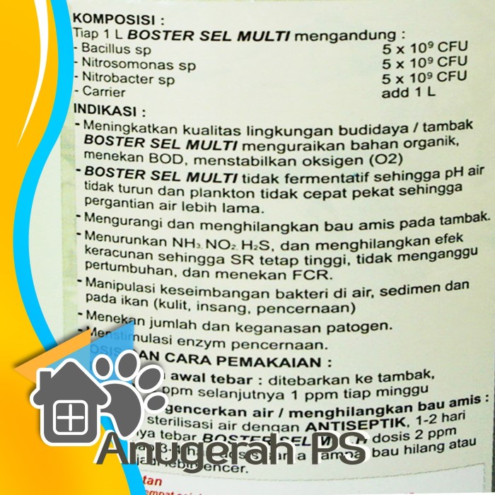 JTTOP" PROBIOTIK IKAN BOSTER SEL MULTI 1 LITER